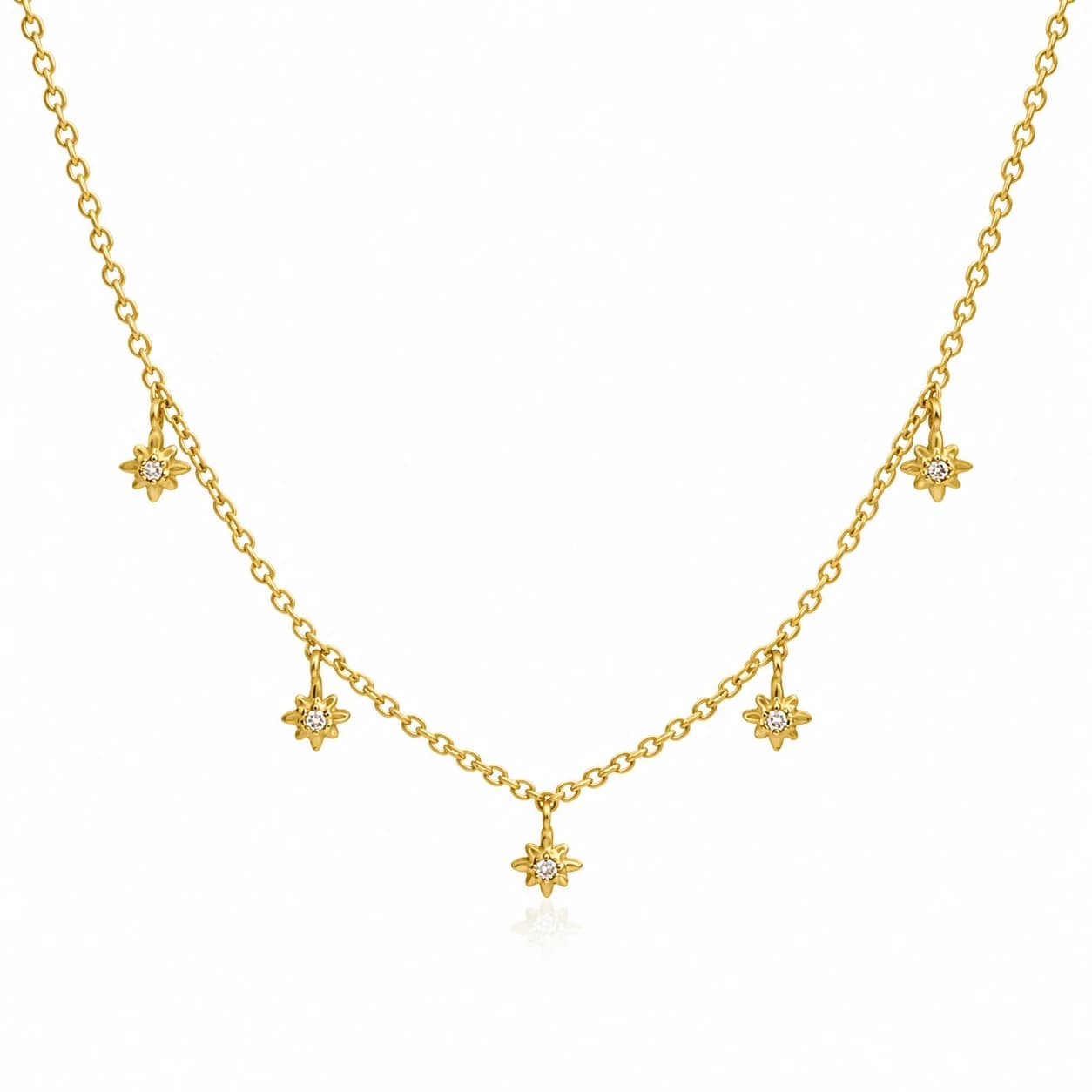 Diamond Golden Mini Starburst Necklace