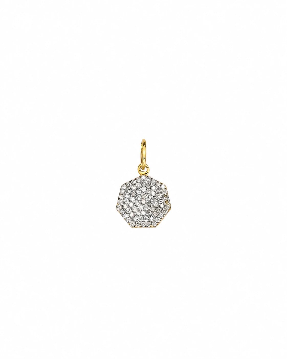 Diamond Hexagon Mini Pavé Pendant