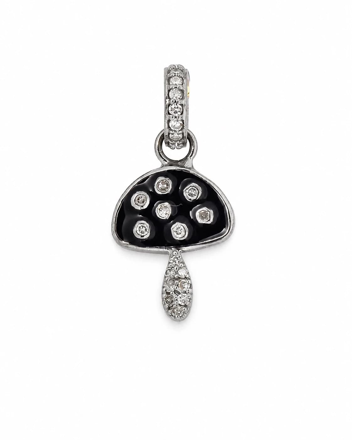Diamond Enamel Mushroom Pendant