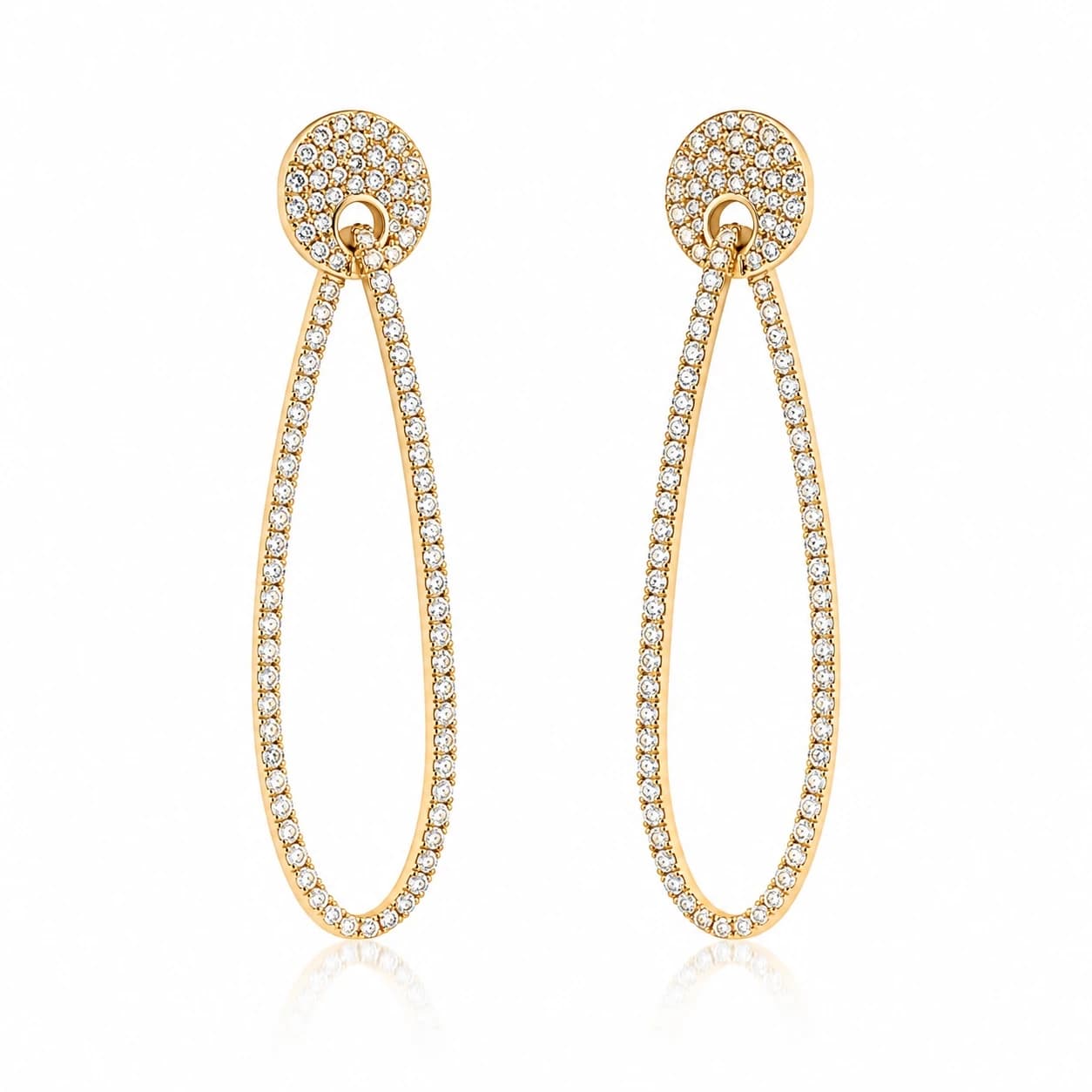 Diamond Cascade Long Drop Earrings