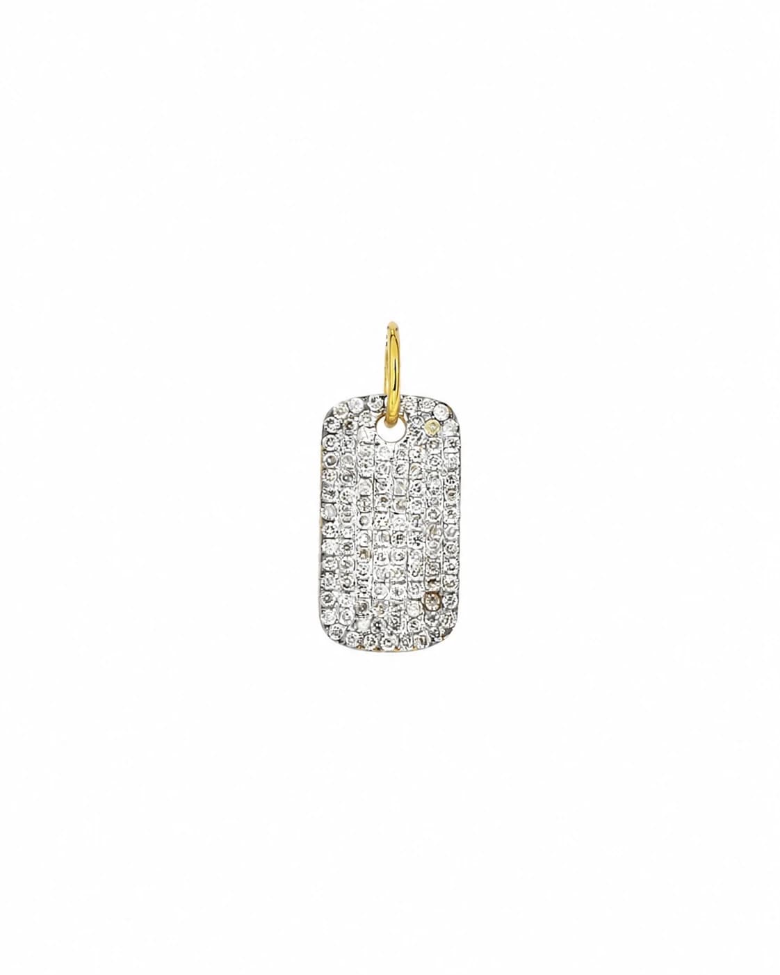 Diamond Pavé Mini Dog Tag Pendant