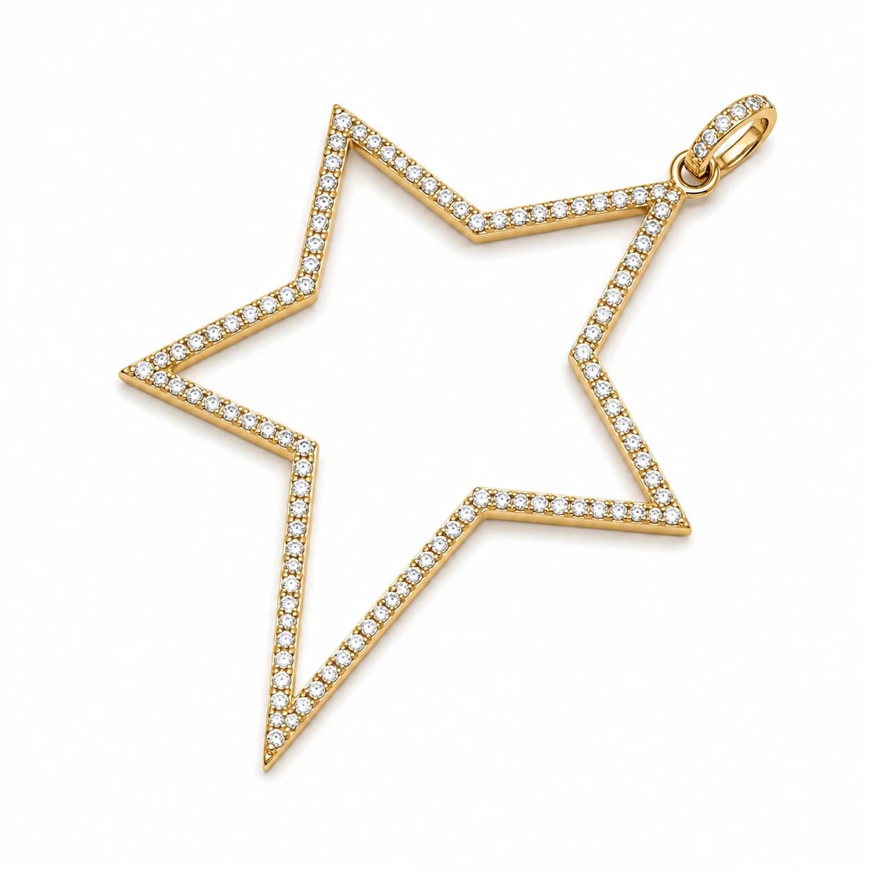 Diamond Outline Star Pendant