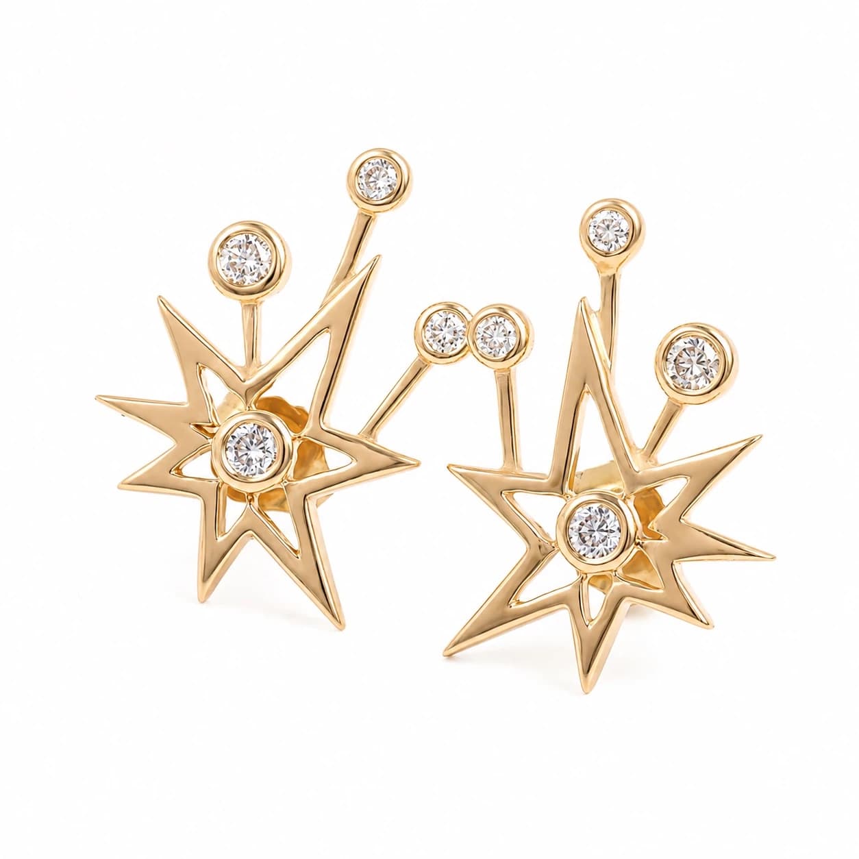 Diamond Celestial Starburst Earrings