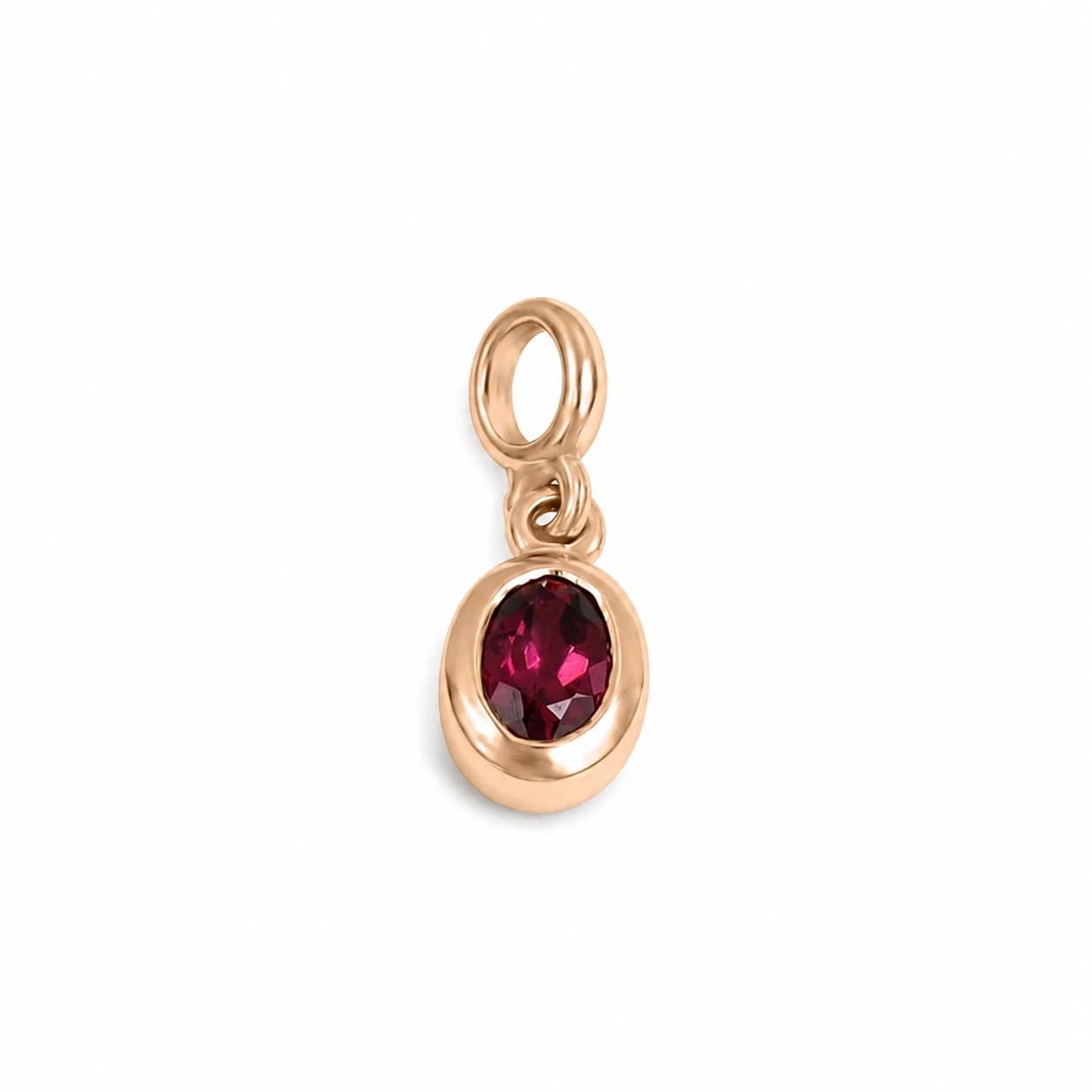 Oval Rhodolite Gold Pendant
