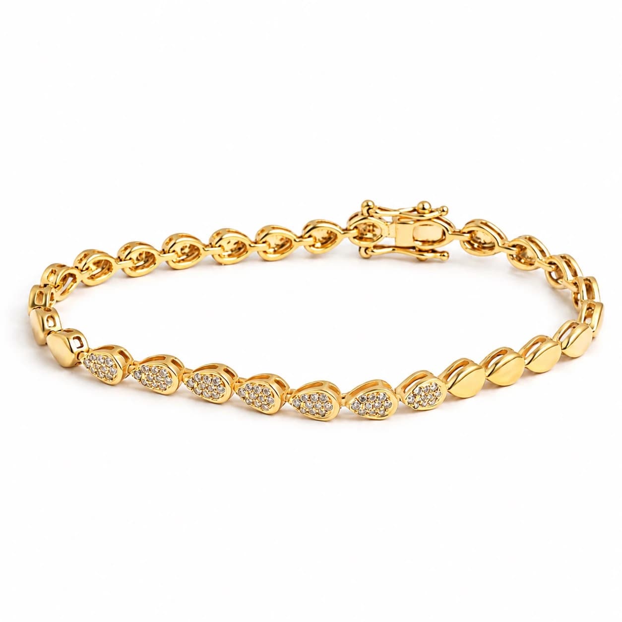 Diamond Teardrop Link Bracelet