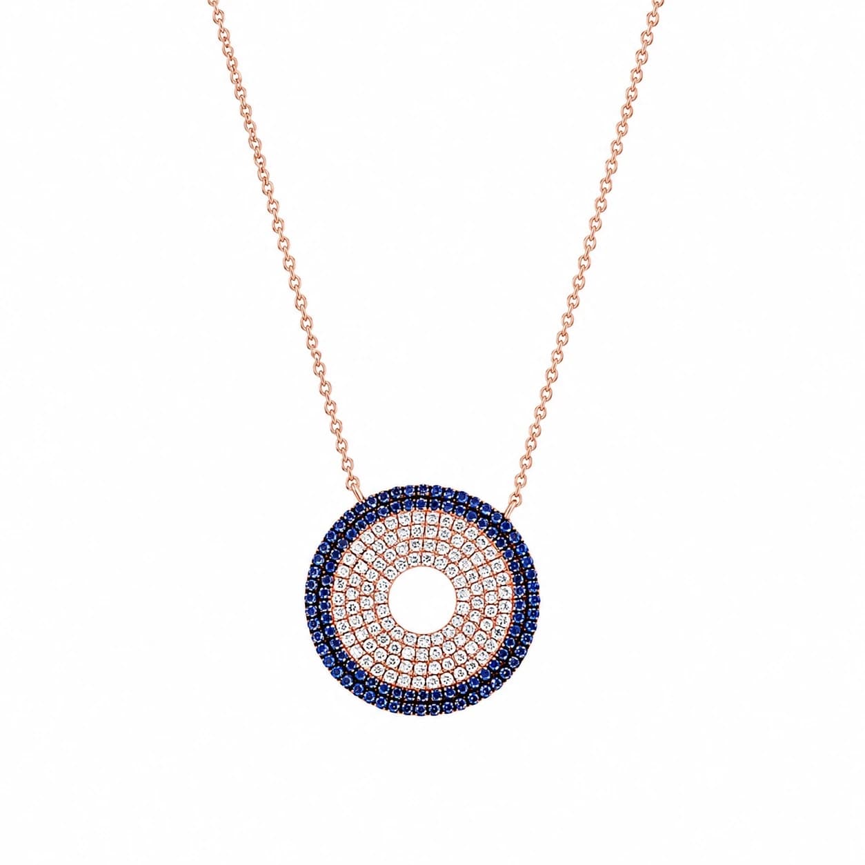 Diamond & Sapphire Eclipse Necklace