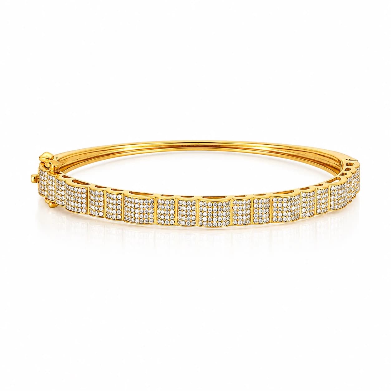 14K Gold Diamond Pavé Bangle