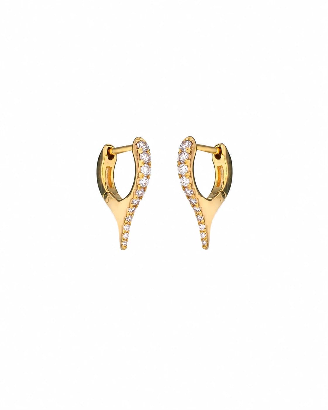 Diamond Small Y Gold Hoop Earrings