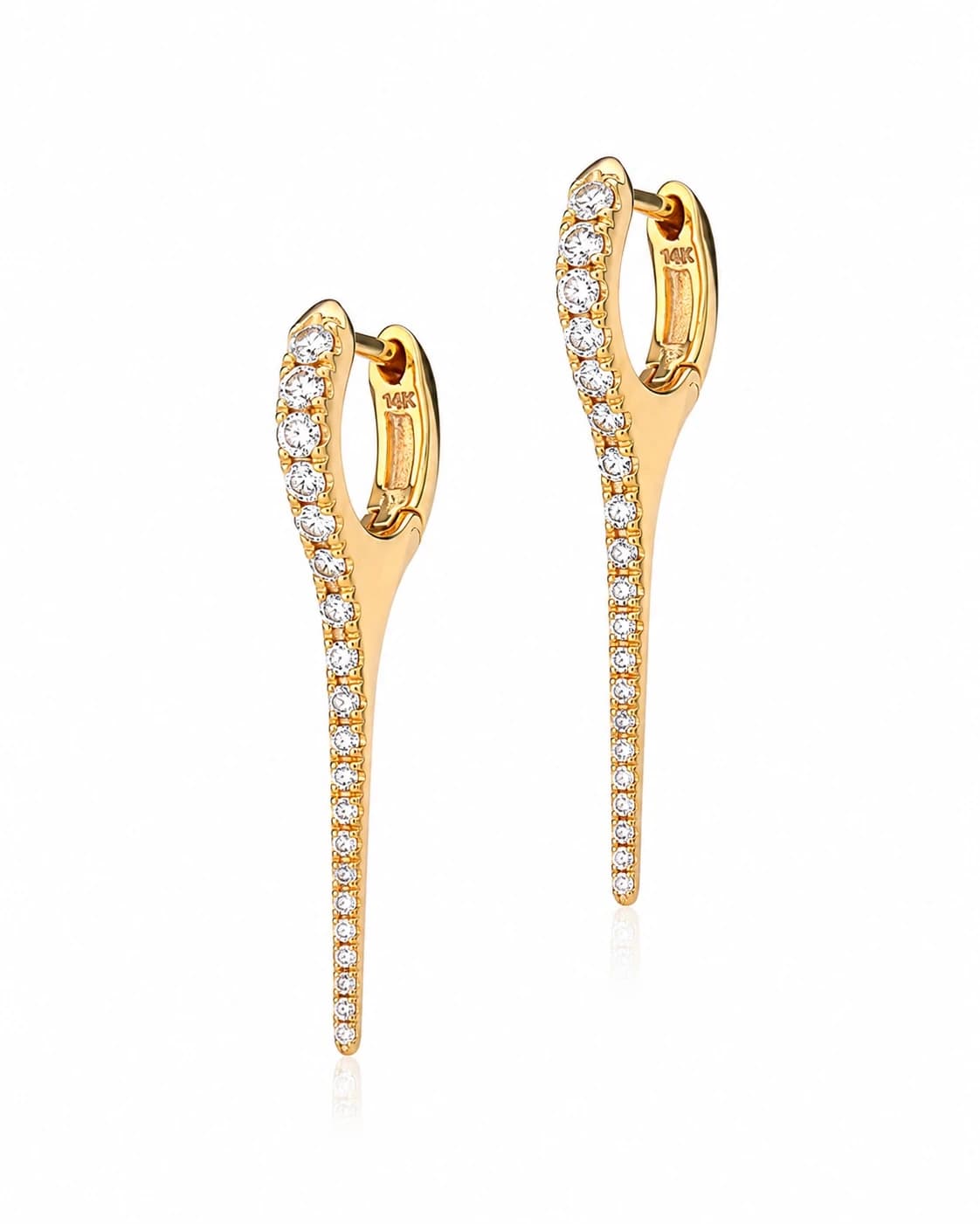 Diamond Large Y Gold Hoop Earrings