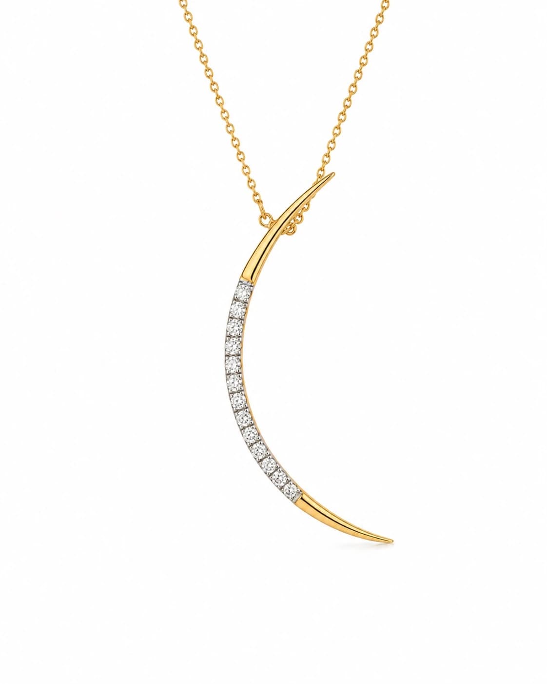Diamond Crescent Moon Necklace