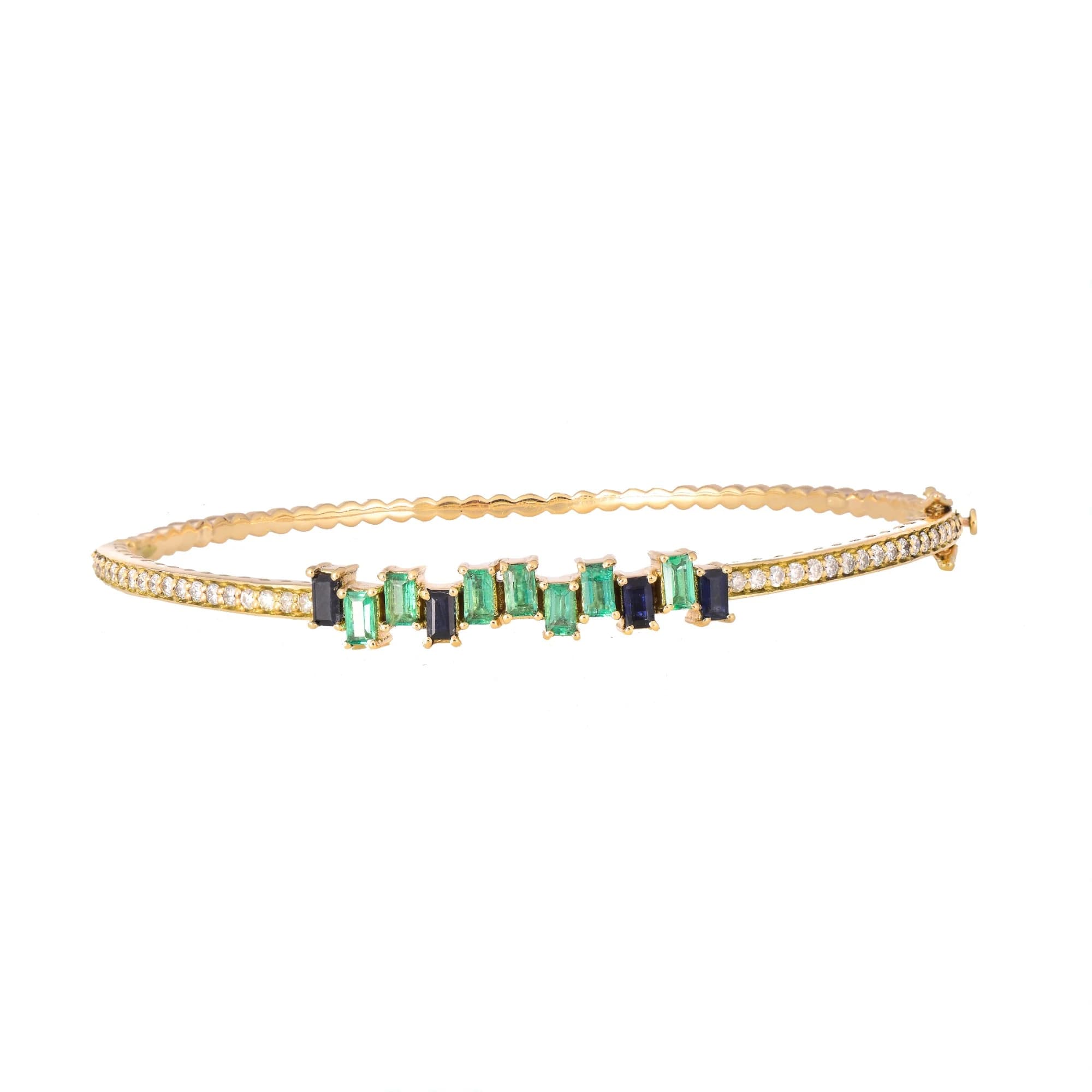 Diamond Emerald Sapphire Royale Bangle
