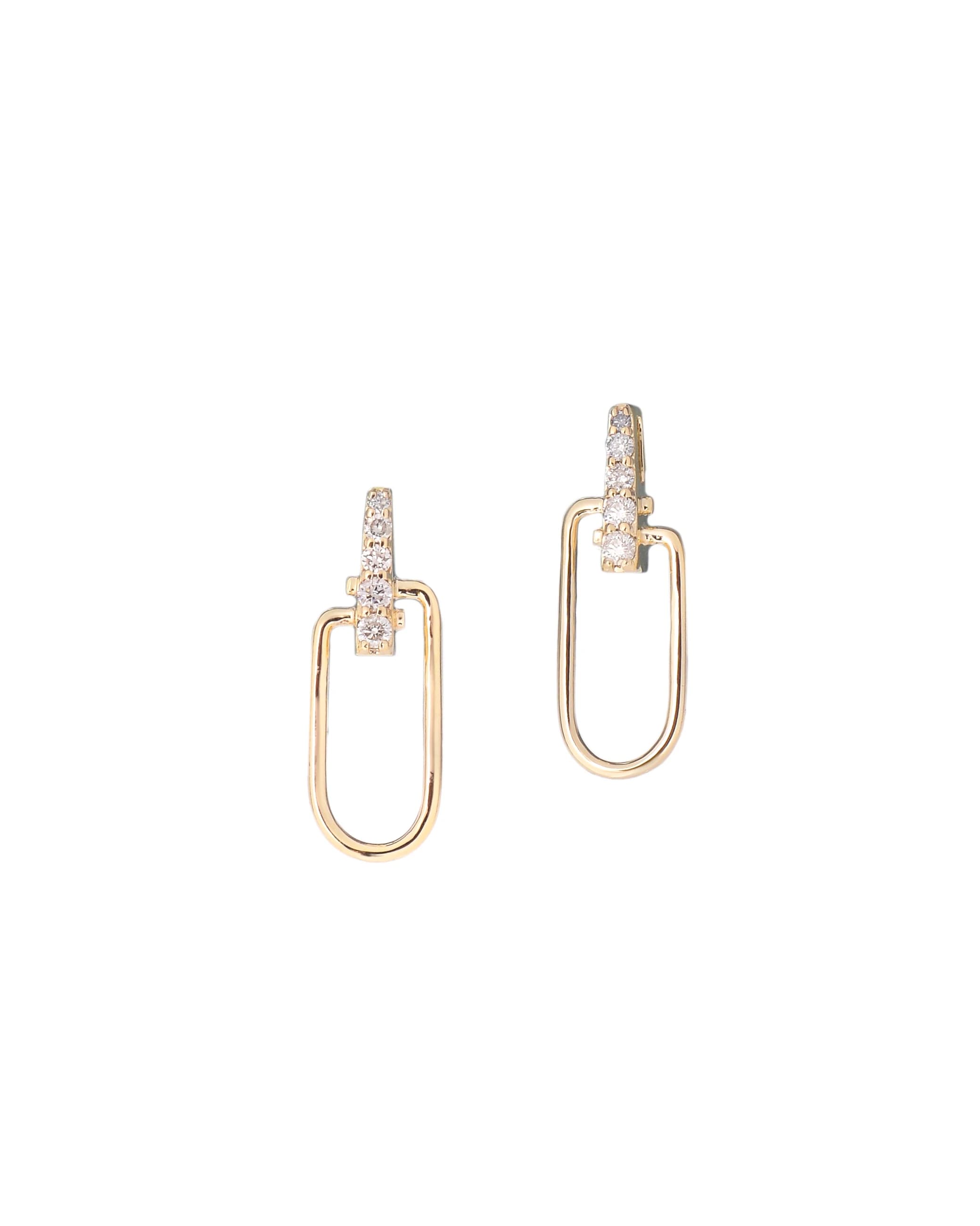 Elegant Loop Diamond Drop Earrings