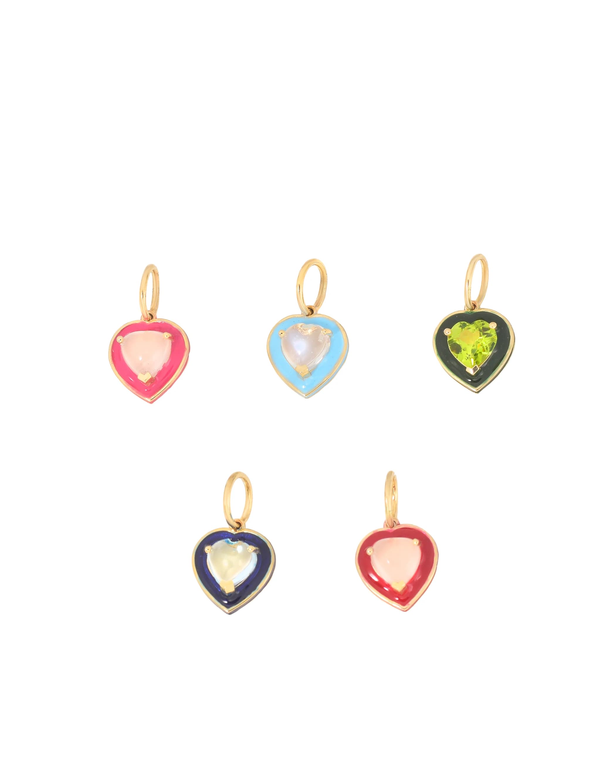 Heart Gemstone Charms Collection