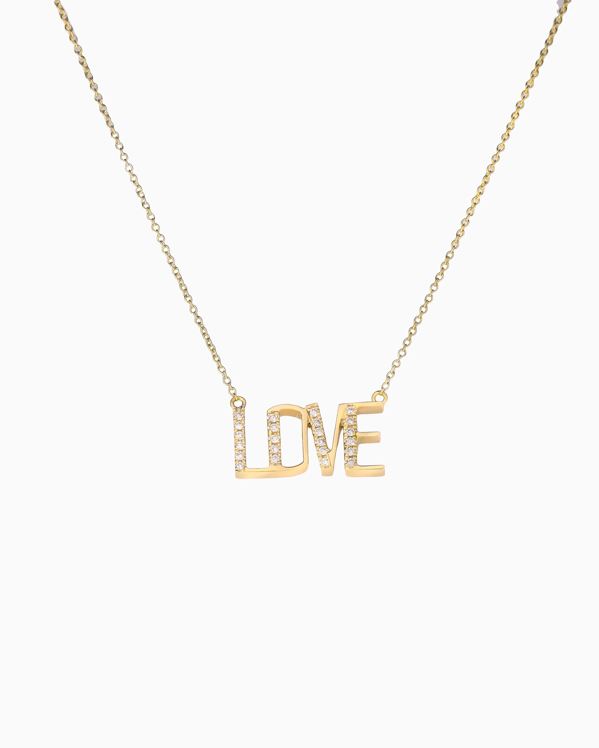 14K Gold Diamond “LOVE” Necklace