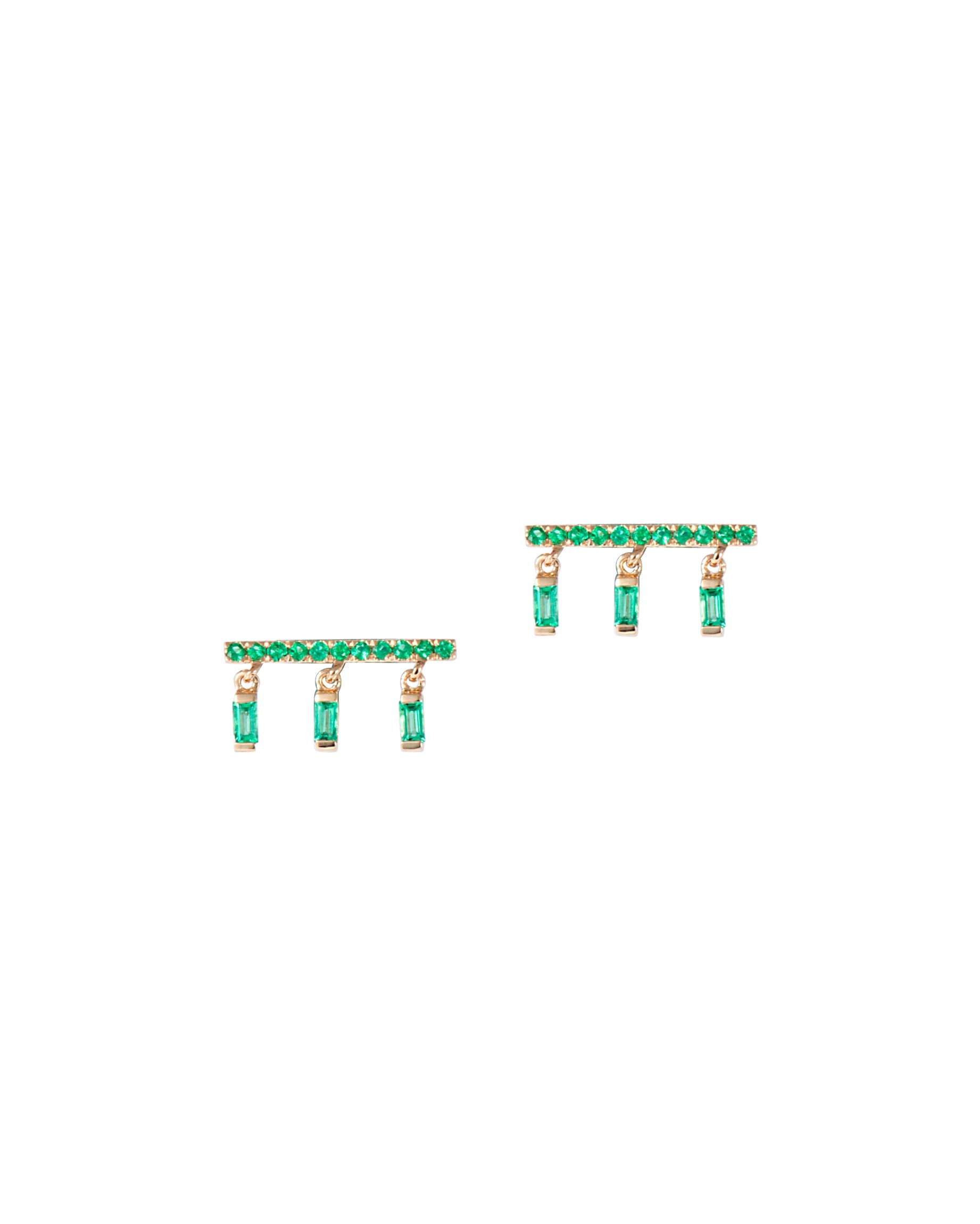 Emerald Baguette Drop Earrings