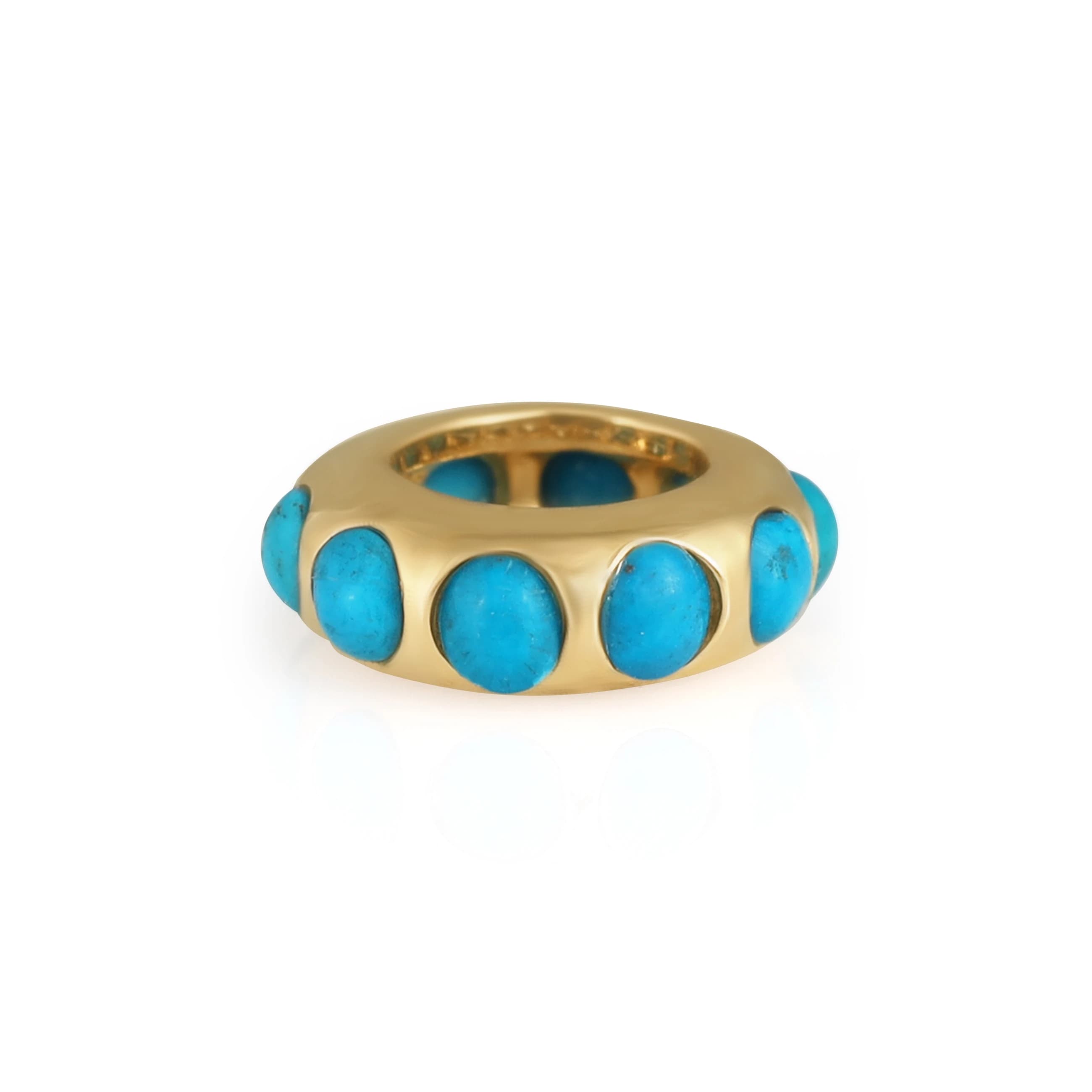 14K Yellow Gold Turquoise Beads