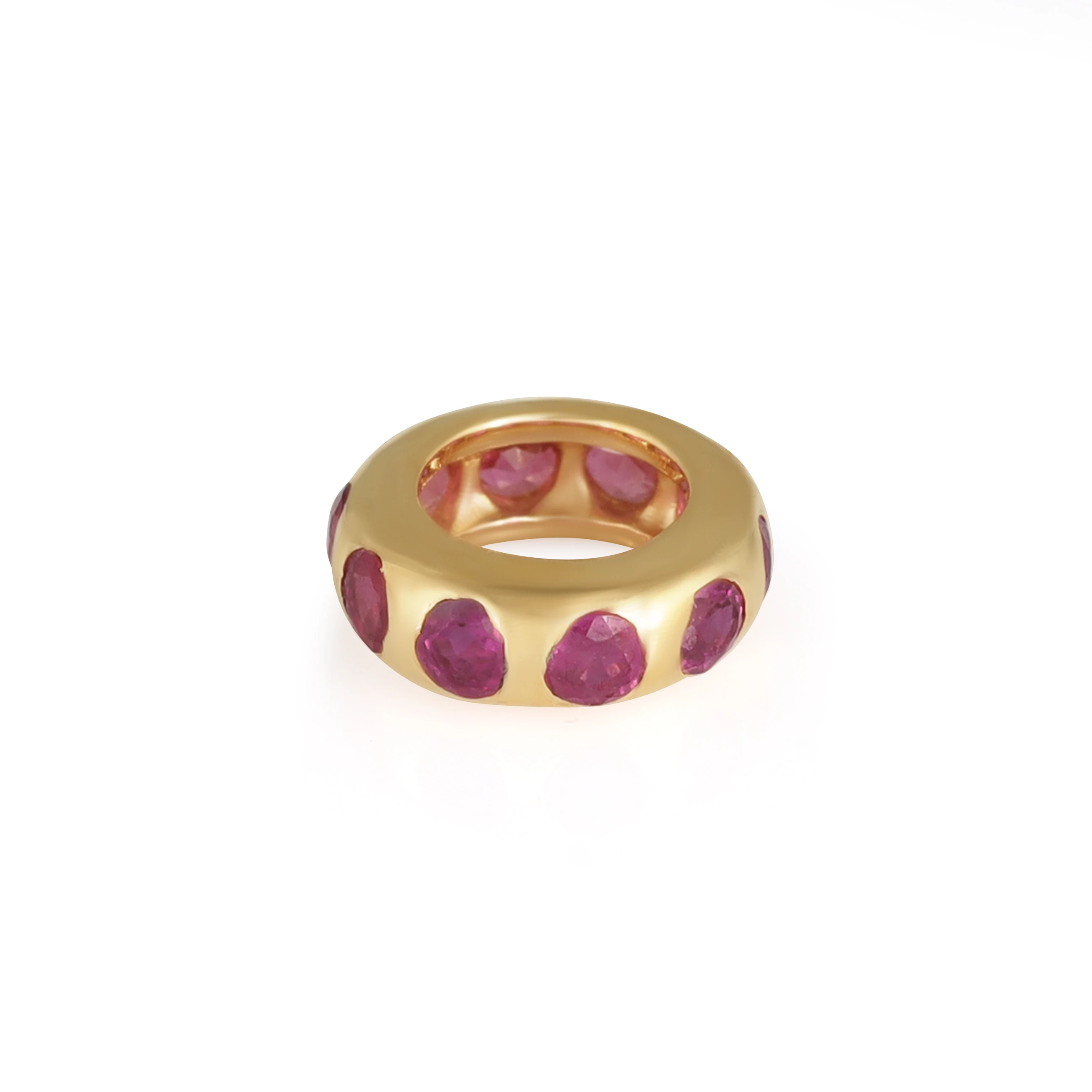 14k Yellow Gold Ruby Beads