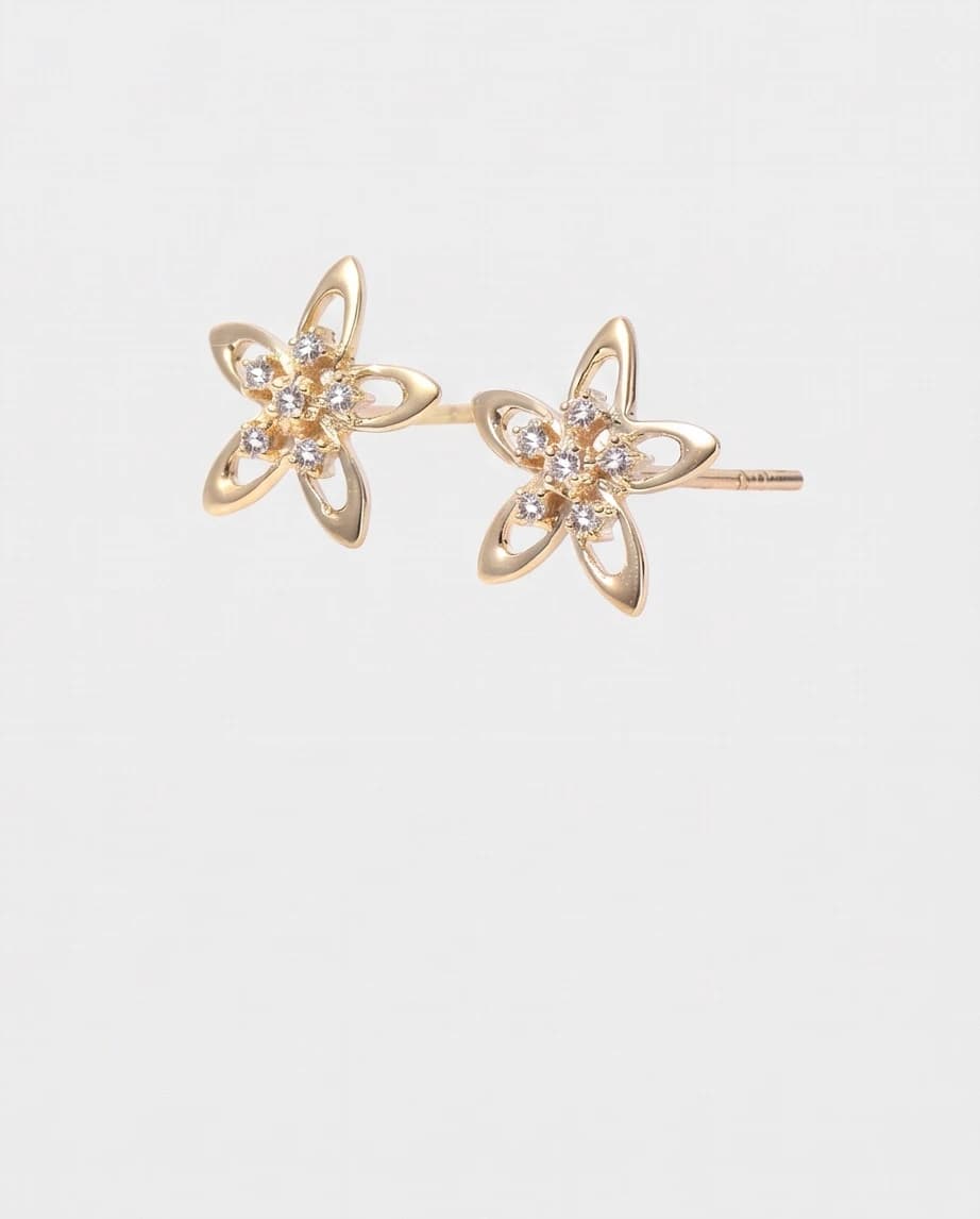 Diamond Starflower Stud Earrings