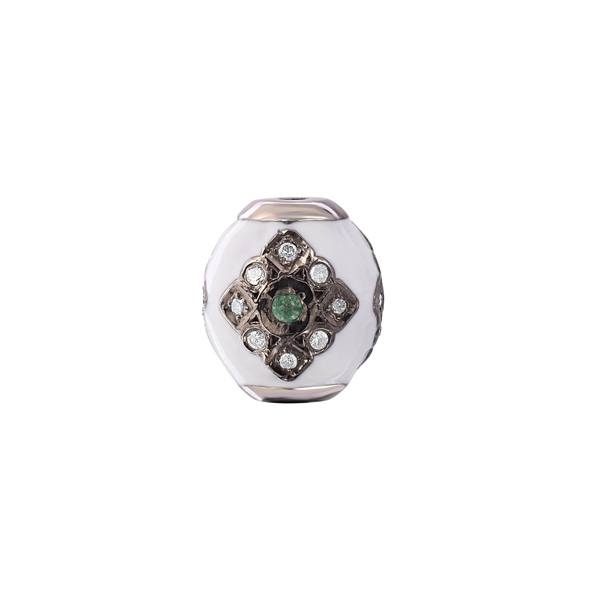 Diamond Emerald Enamel Beads