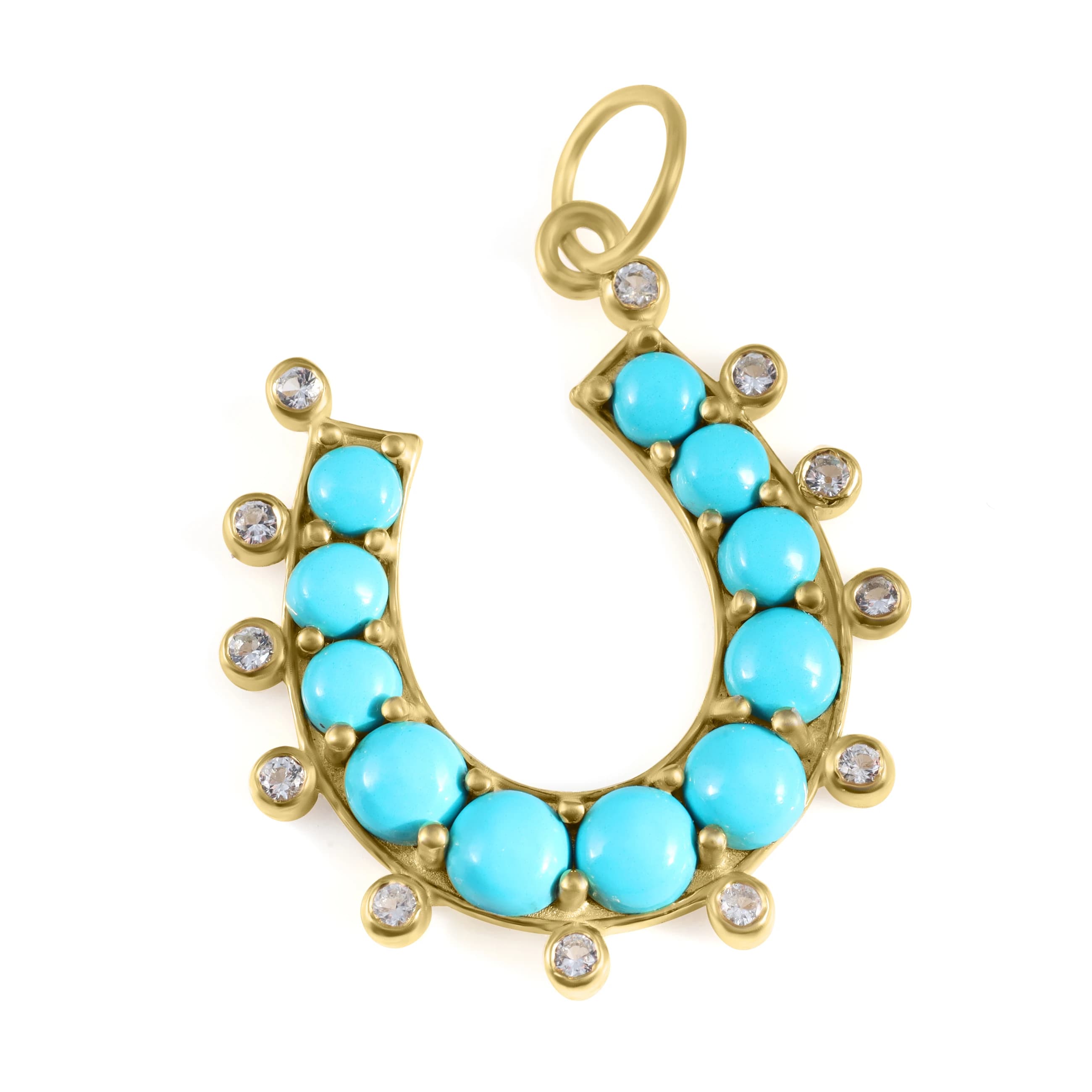 Silver Turquoise & White Topaz Pendant