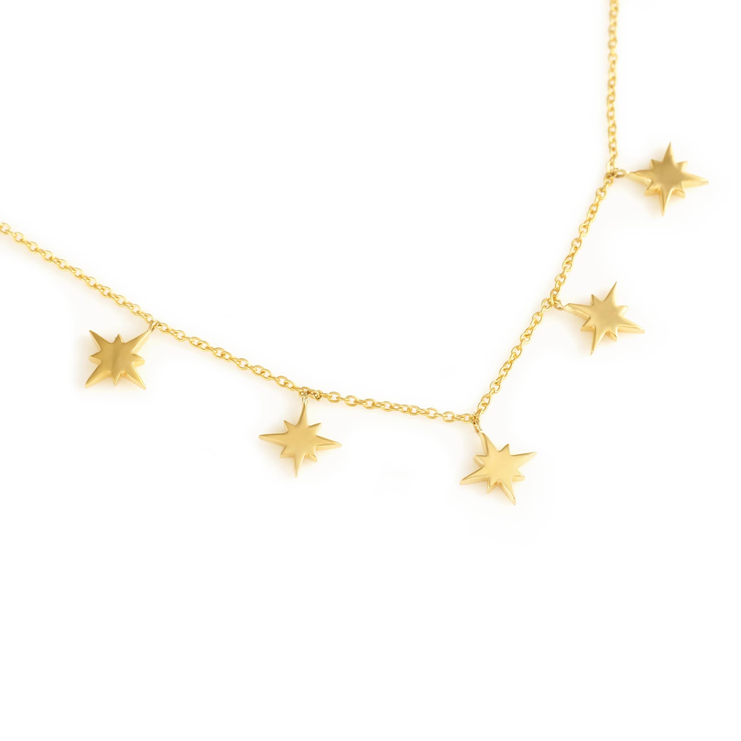 Celestial 5 Star Charm Gold Necklace