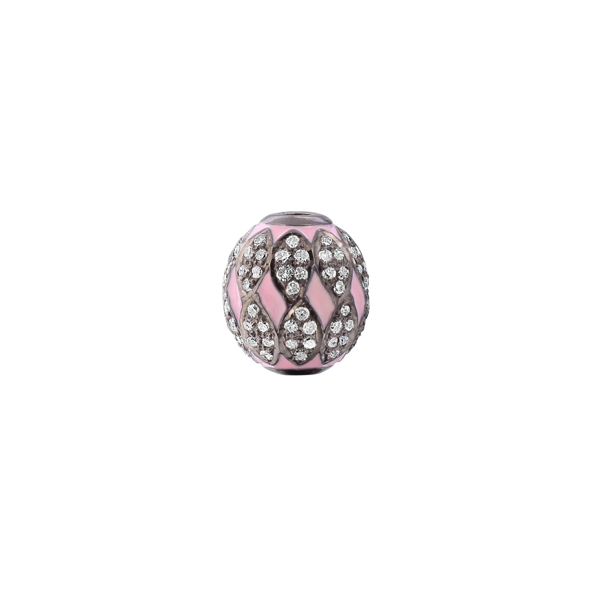 Diamond Enamel Silver Beads