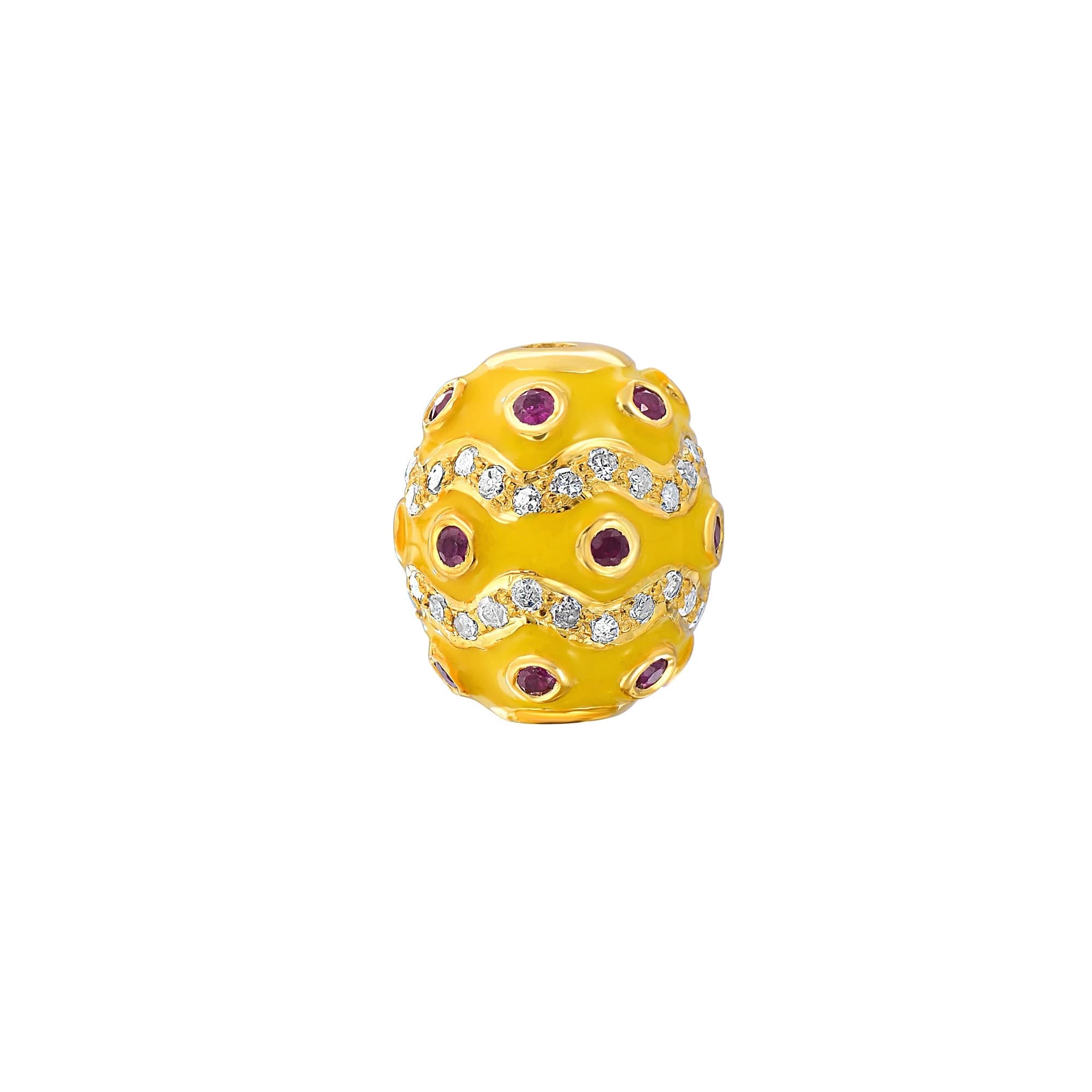 Diamond Ruby Enamel Bead