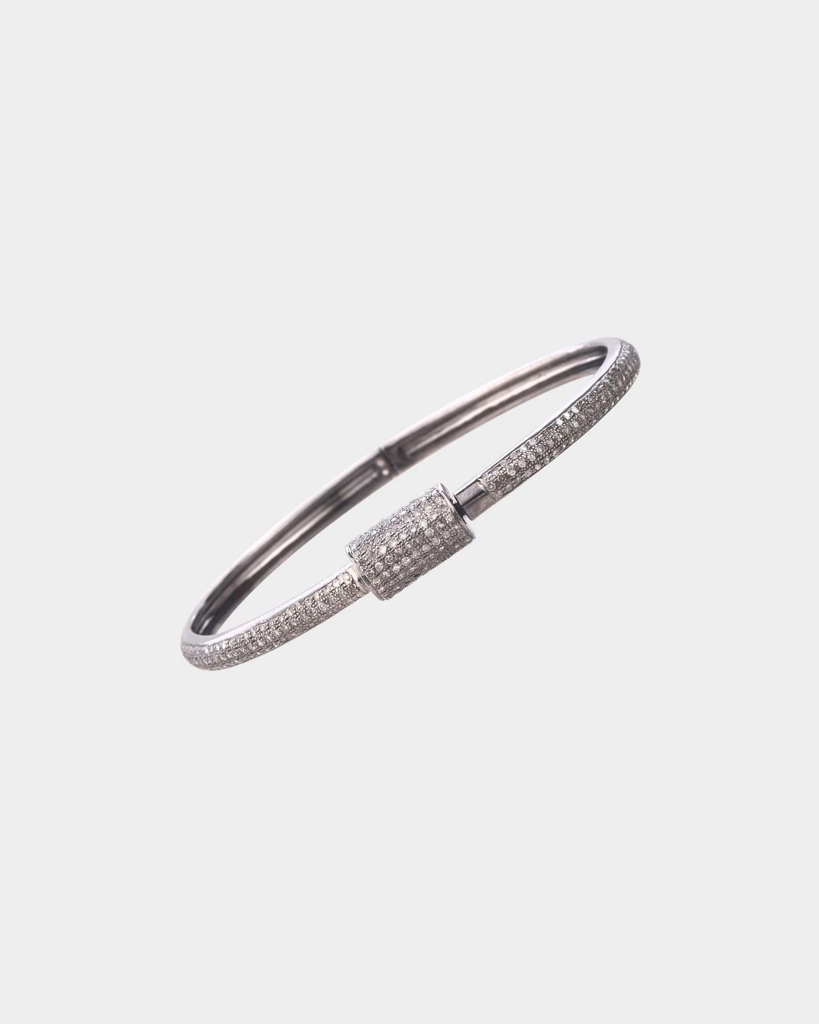 Silver Pavé Diamond Cuff Bracelet