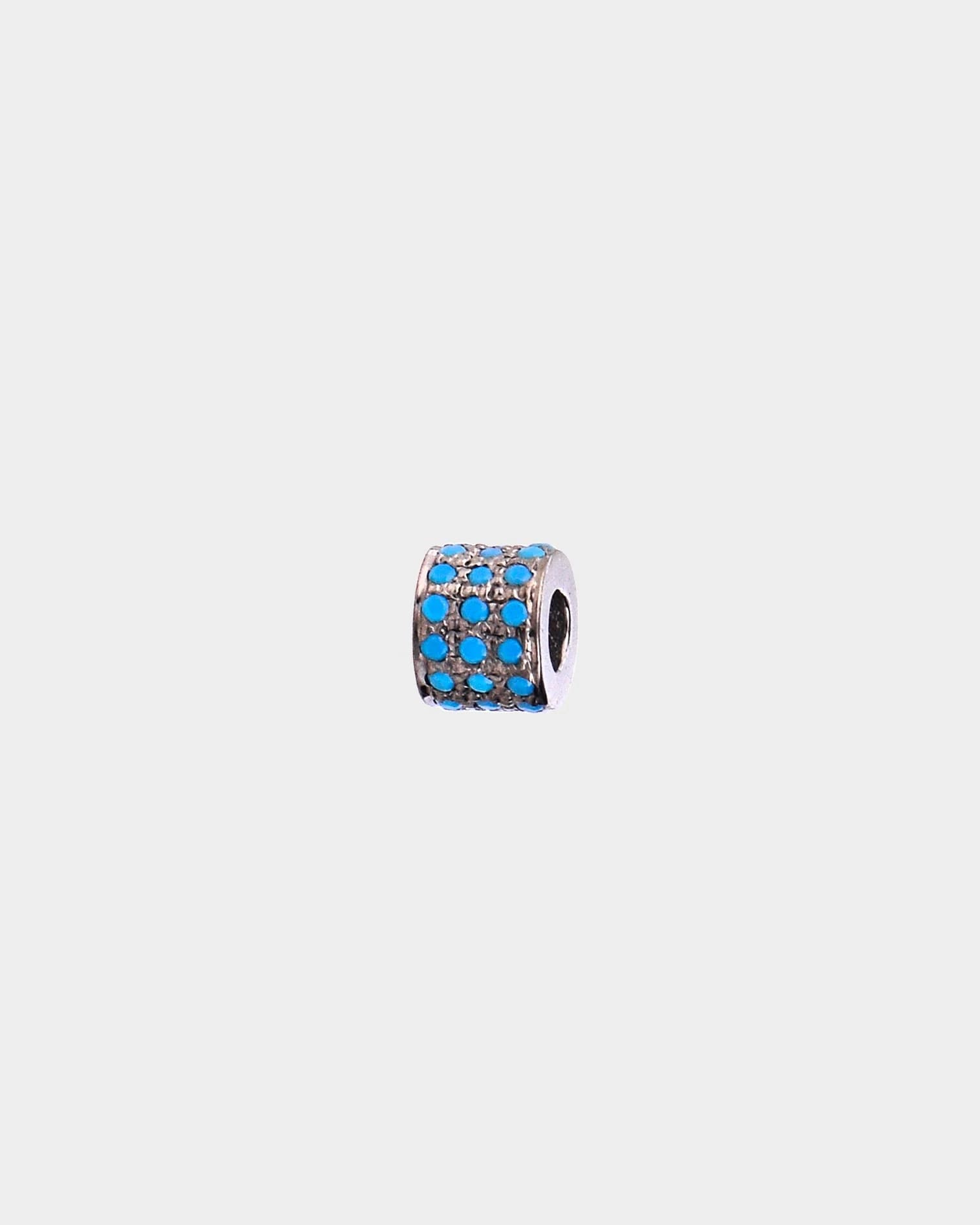Silver Turquoise Pavé Bead